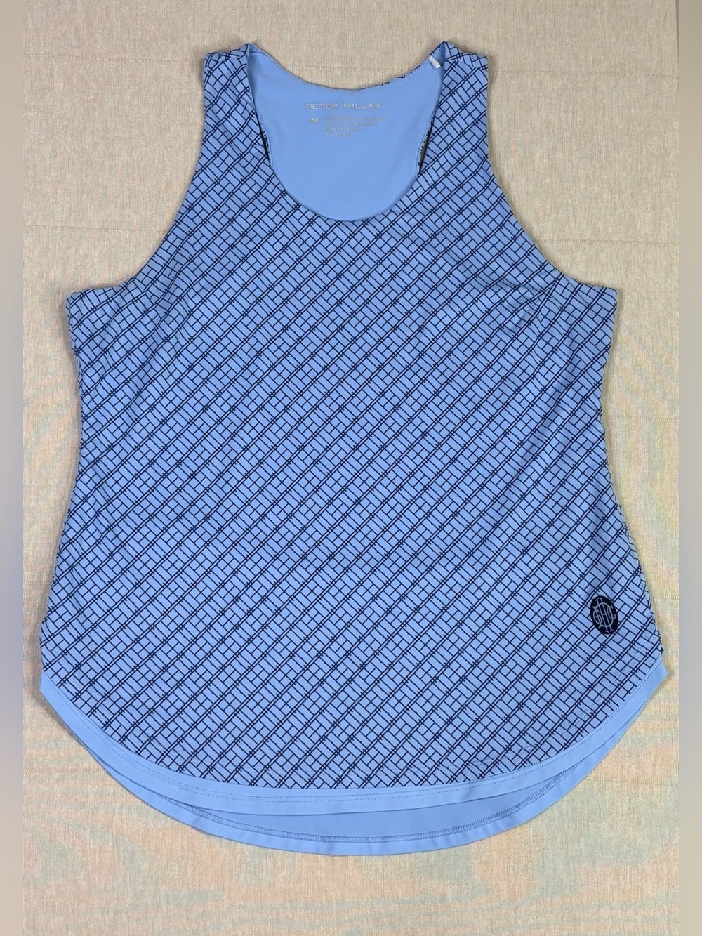 Peter Millar UPF 50+ Performance Tank Blue Luxury Golf Activewear Medium